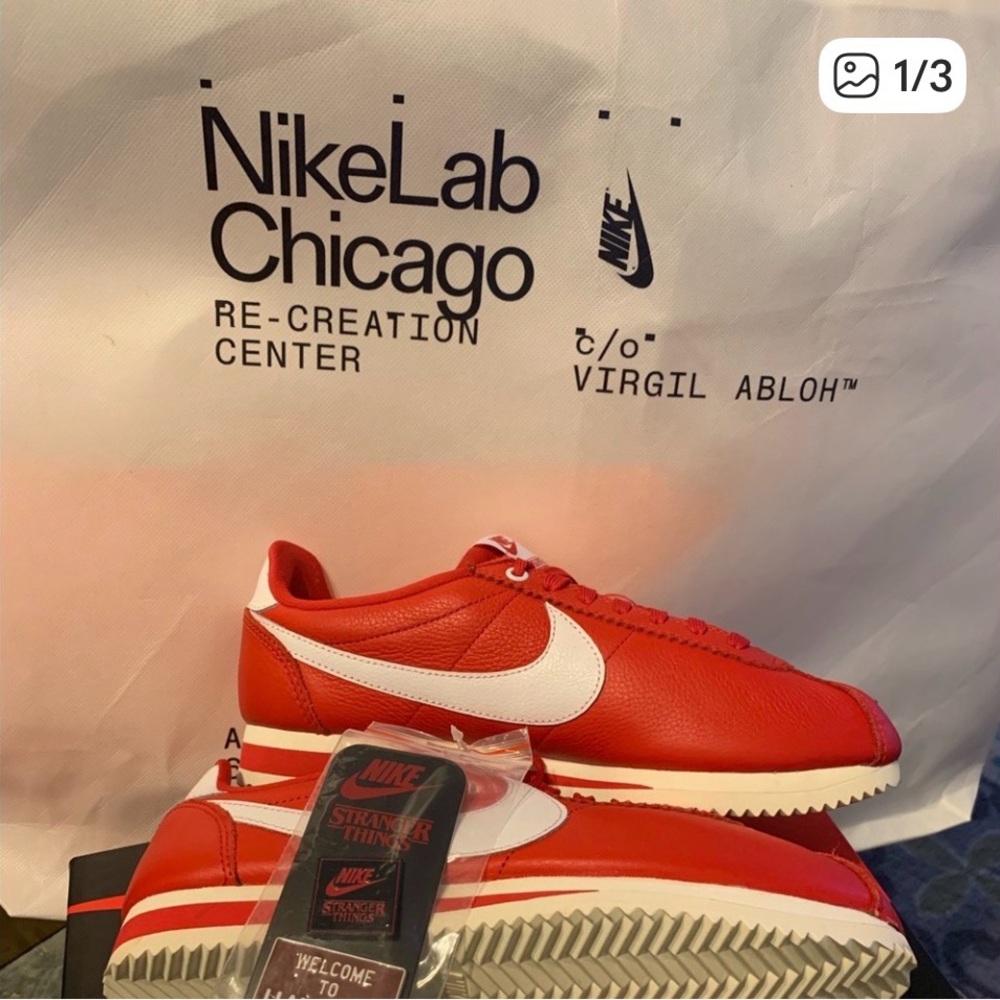 LIMITED EDITION “Stranger Things” Nike Red and White Classic Sneakers “1985”